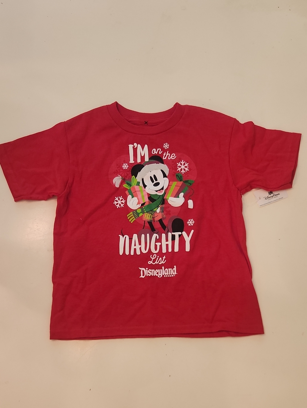 Disnwy Disneyland Mickey Mouse Christnas Naughty List Tshirt New 4T